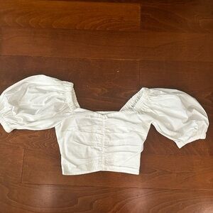 White Abercrombie and Fitch corset top.